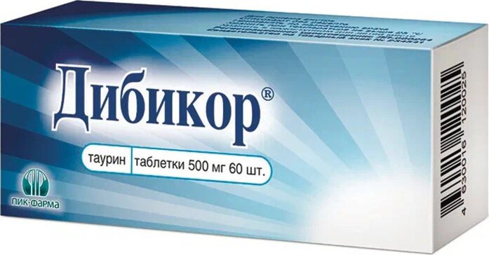 Купить дибикор таб 500 мг 60 шт (таурин) от 484 руб. в городе Пермь в интернет-аптеке Планета Здоровья