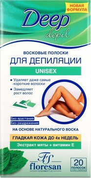 Флоресан deep depil полоски восковые для депиляции unisex 20 шт мята