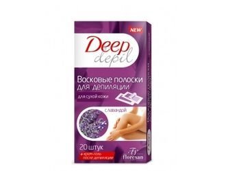 Флоресан deep depil полоски восковые для депиляции для сухой кожи 20 шт лаванда