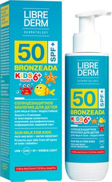 Librederm Солнцезащитное молочко для детей SPF50+ 150 мл Bronzeada