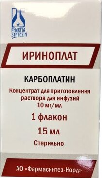 Ириноплат концентрат 10 мг/мл 15 мл фл 1 шт для приготовления раствора для инфузий