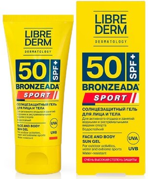 Librederm бронзиада гель для лица и тела солнцезащитный 50мл spf 50 sport