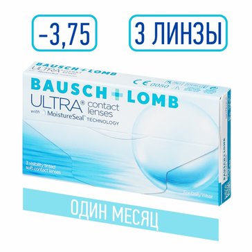 Bausch&lomb ultra контактные линзы плановой замены -3.75 3 шт