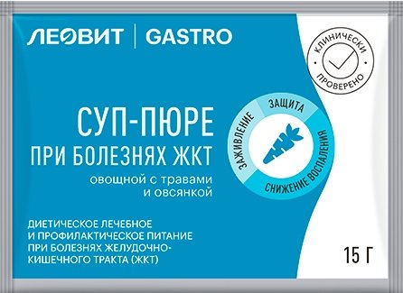 ЛЕОВИТ Gastro Суп-пюре овощной с травами и овсянкой 15 г пак 1 шт