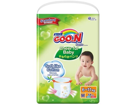 Goon Cheerful baby Трусики р.M, 6-11 кг, 54 шт