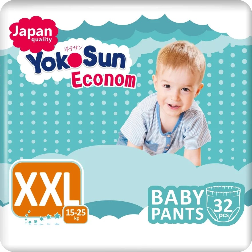 Трусики-подгузники YokoSun Econom, размер XXL (15-25 кг), 32 шт