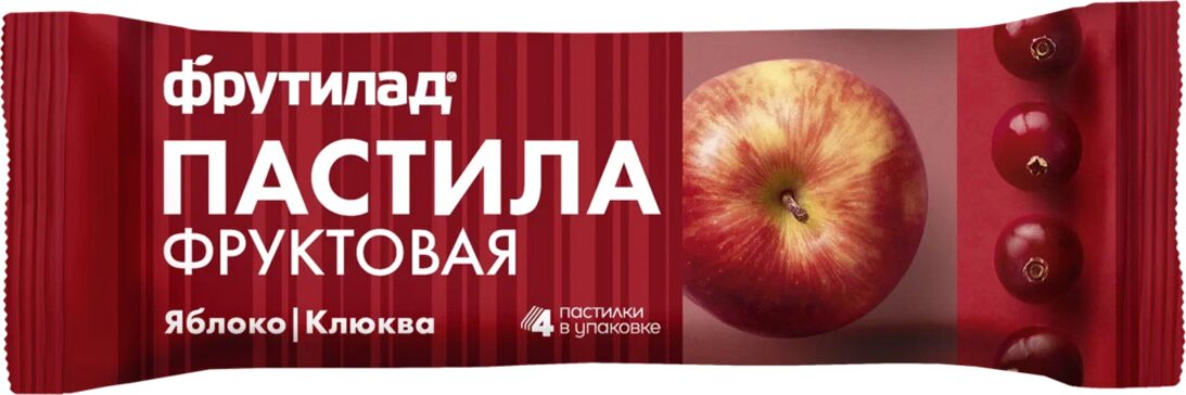 Пастила яблочная фруктовая 30г с клюквой