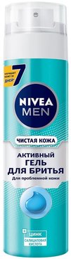 Гель для бритья Nivea Men Чистая Кожа для проблемной кожи с цинком и салициловой кислотой, 200 мл