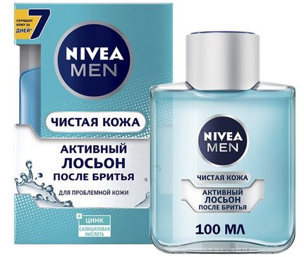 Лосьон после бритья Nivea Men Чистая Кожа для проблемной кожи с цинком и салициловой кислотой, 100 мл