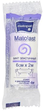 Matolast Фиксирующий бинт эластичный 6 см х 2 м, без застежки