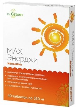 Dr.green женьшень max энерджи таб 40 шт