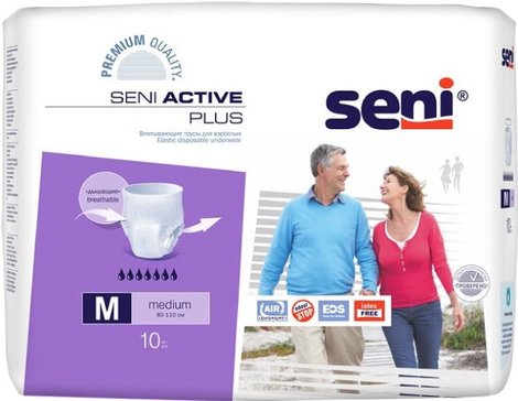 Seni active трусики впитывающие plus р.m /medium 10 шт