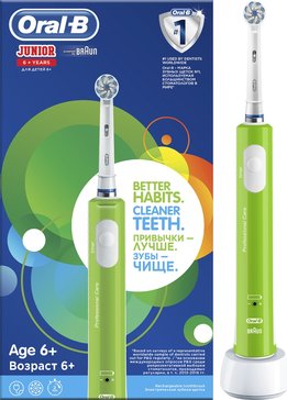 Oral-b braun щетка зубная junior 6+лет электрическая с насадкой sensi ultrathin тип 4729