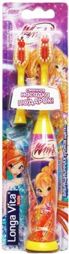 Longa vita winx щетка зубная детская от 3-х лет вибрационная kwx-1 + сменная насадка