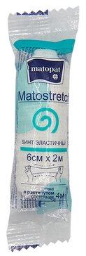 Matopat matostretch бинт эластичный фиксирующий без застежки 6х200см