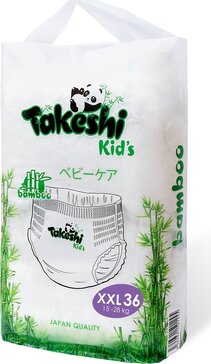 Takeshi kids Трусики детские бамбуковые р.XXL (15-28 кг) 36 шт