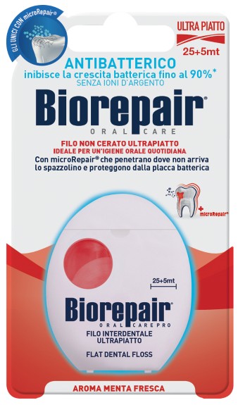 Biorepair Filo Non Cerato Ultrapiatto Зубная нить невощеная ультра-плоская 30 м