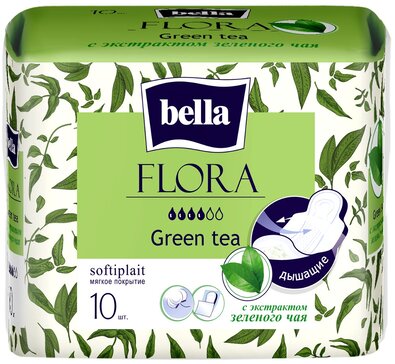 Bella flora прокладки 10 шт green tea