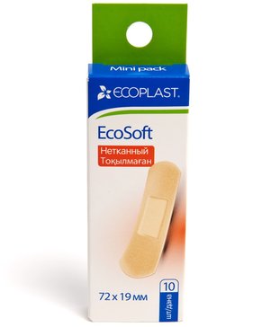 Пластырь медицинский нетканый 72 x 19 мм 10 шт Ecoplast EcoSoft mini 