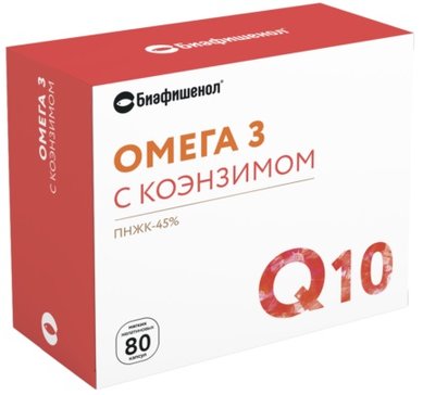 Биафишенол Омега-3 с коэнзимом капс. 80 шт