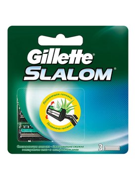 Gillette slalom кассеты со смазывающей полоской 3 шт