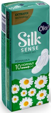 Прокладки Ola! Silk Sense CLASSIC WINGS NORMAL, аромат Ромашка 10 шт