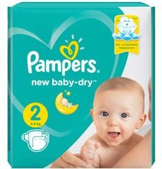 Pampers baby dry подгузники 28 шт 2-5кг ньюборн