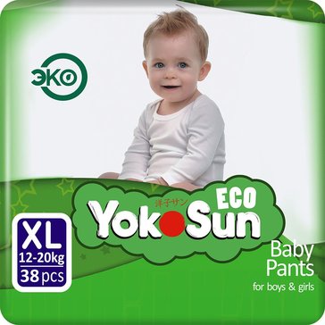 Трусики-подгузники YokoSun Eco, размер XL (12-20 кг), 38 шт