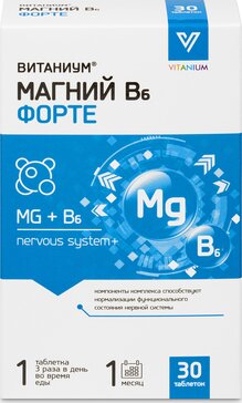 Витаниум Магний В6 форте таб 30 шт