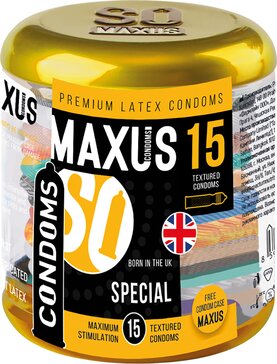 Презервативы точечно-ребристые рельефные Maxus special 15 шт