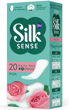 Прокладки ежедневные Ola! Silk Sense DAILY DEO аромат Бархатная роза 20 шт