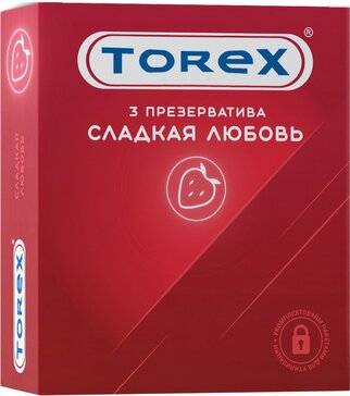 Torex презервативы сладкая любовь 3 шт вкус клубники