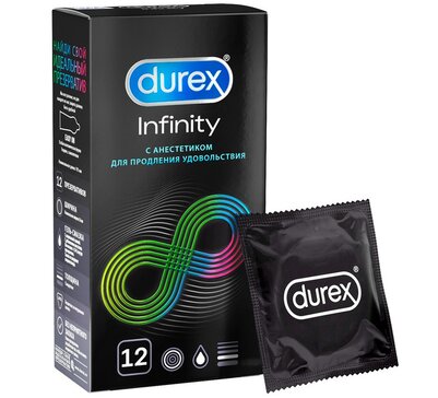 Презервативы Durex Infinity с анестетиком для продления удовольствия 12 шт