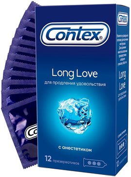 Презервативы Contex Long Love с анестетиком 12 шт