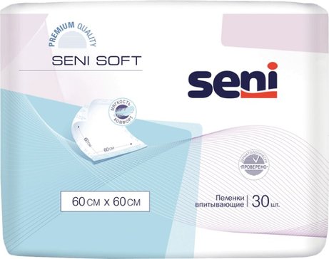 Seni soft пеленка гигиеническая впитывающая 30 шт 60х60см