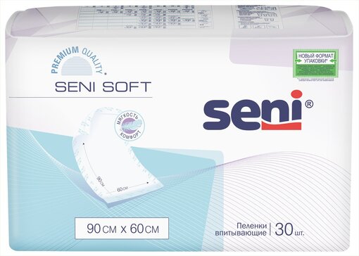 Seni soft пеленка однораз. впитывающая при недержании 60х90см 30 шт