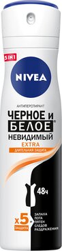 Nivea дезодорант-спрей женский для черно-белого невидимый 150мл экстра