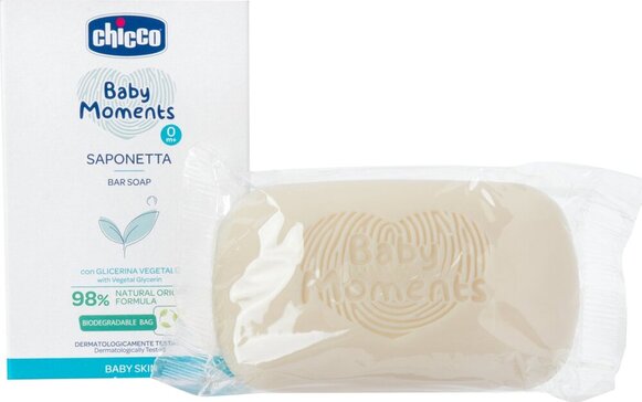 Chicco baby moments мыло детское 100г