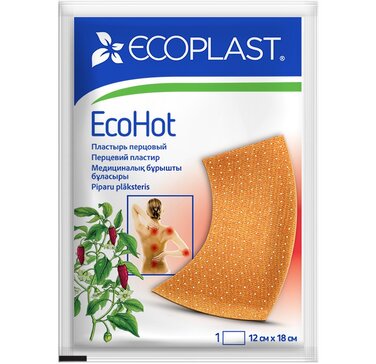 EcoHot Пластырь медицинский перцовый 12 см x 18 см 1 шт