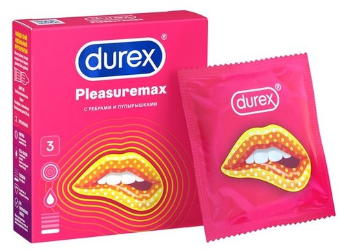 Купить презервативы Durex Pleasuremax 3 шт от 215 руб. в городе Казань в интернет-аптеке Планета Здоровья