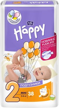 Bella baby happy подгузники детские mini/3-6кг 38 шт