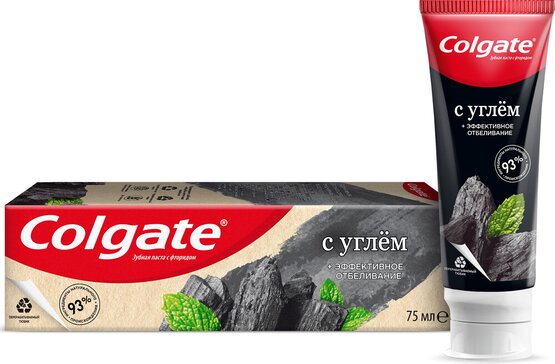 Colgate паста зубная эффективное отбеливание 75мл с углем