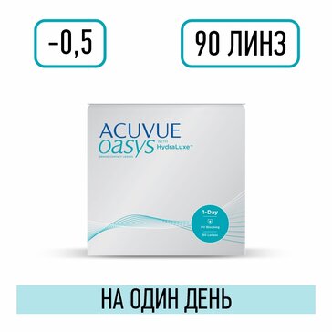 Линзы контактные однодневные D: -0.5, BC: 9, 90 шт ACUVUE OASYS with HydraLuxe