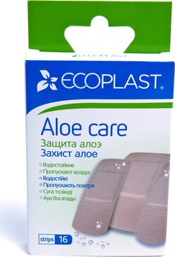 Пластырь медицинский полимерный 16 шт Ecoplast Aloe Care