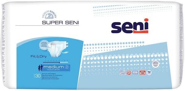 Seni super air подгузники взр. 30 шт medium/2 пояс 75-110см