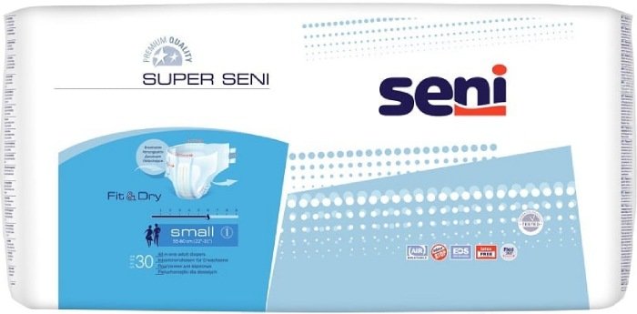 Seni super air подгузники взр. 30 шт small/1 пояс 55-80см