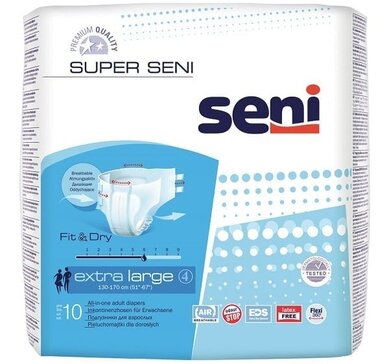 Seni Super Подгузники для взрослых Extra Large (130-170 см) 10 шт