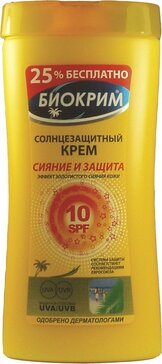 Биокрим крем солнцезащитный сияние и защита spf10 200мл /1+1/промо