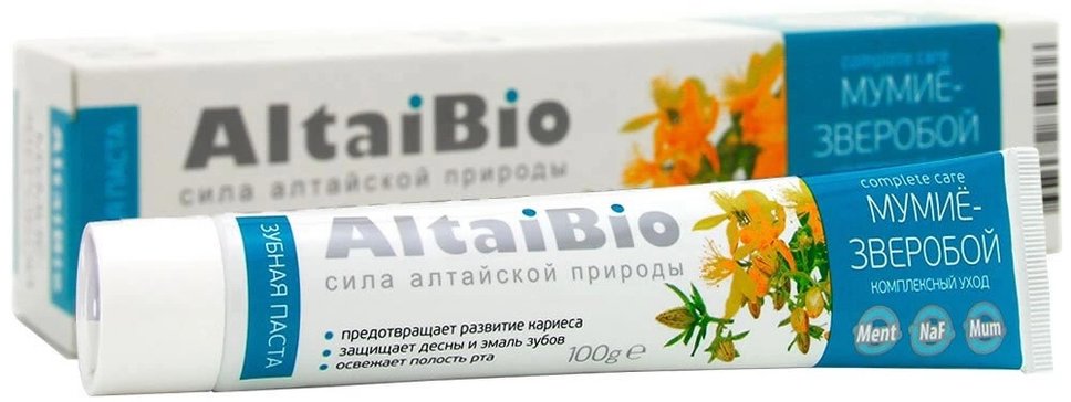 Altaibio паста зубная комплексный уход 100г мумие-зверобой