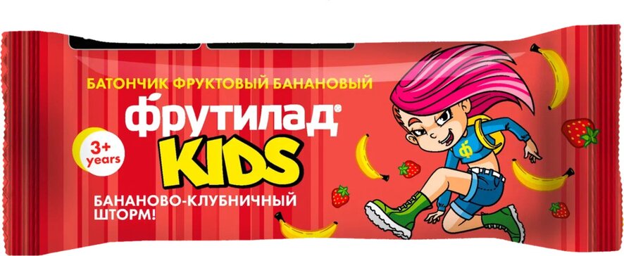 Фрутилад батончик kids фруктовый 25г банан с клубникой